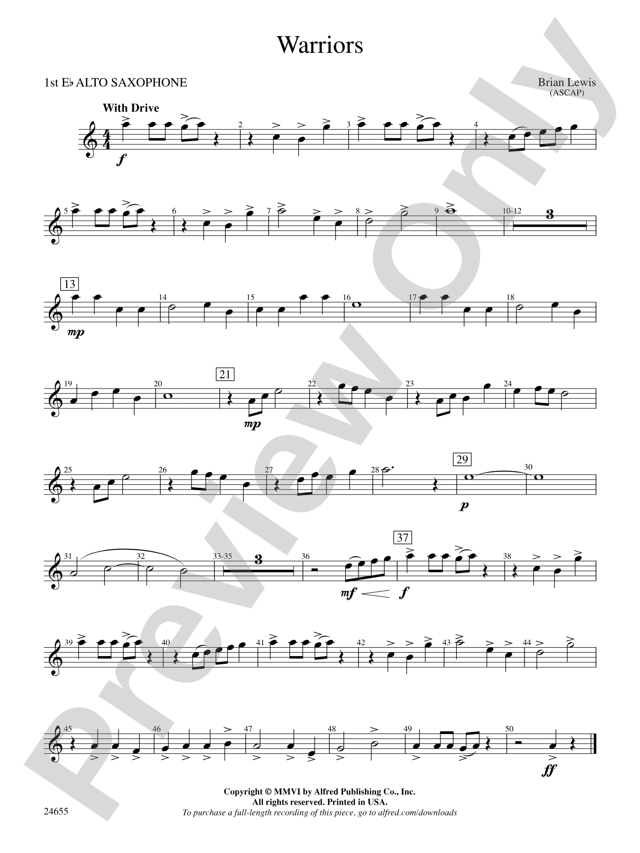 Warriors: E-flat Alto Saxophone