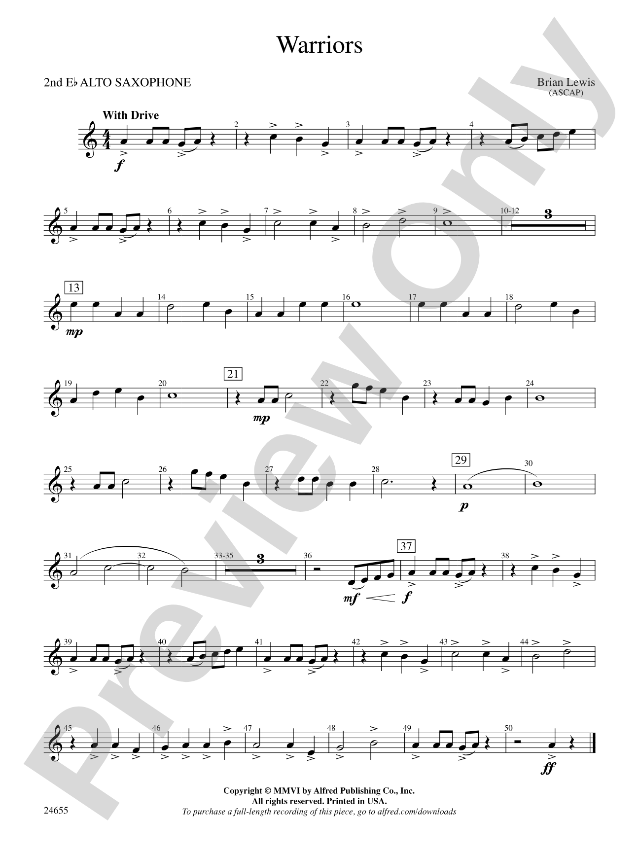 Warriors: 2nd E-flat Alto Saxophone