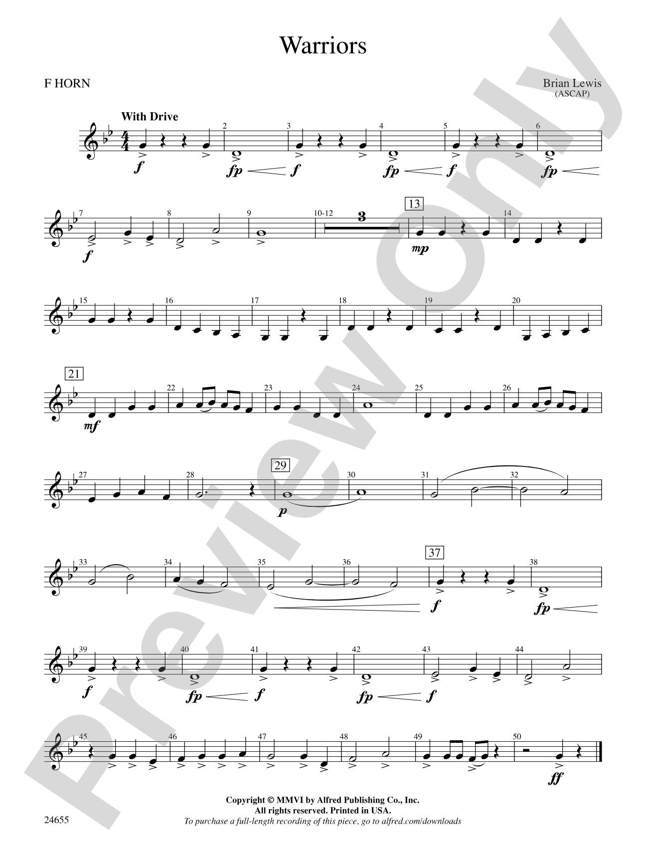 Warriors: 1st F Horn