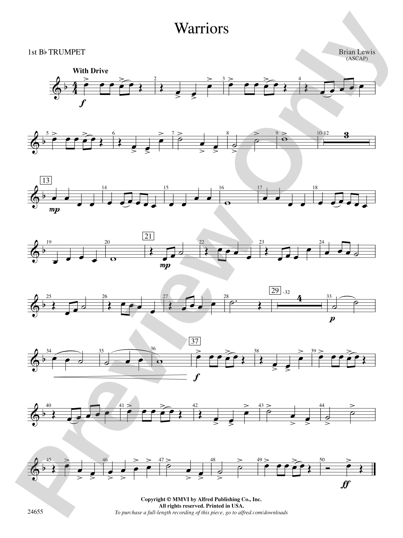 Warriors: 1st B-flat Trumpet