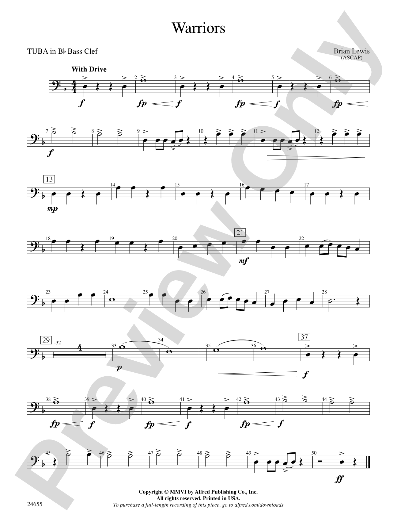 Warriors: (wp) B-flat Tuba B.C.
