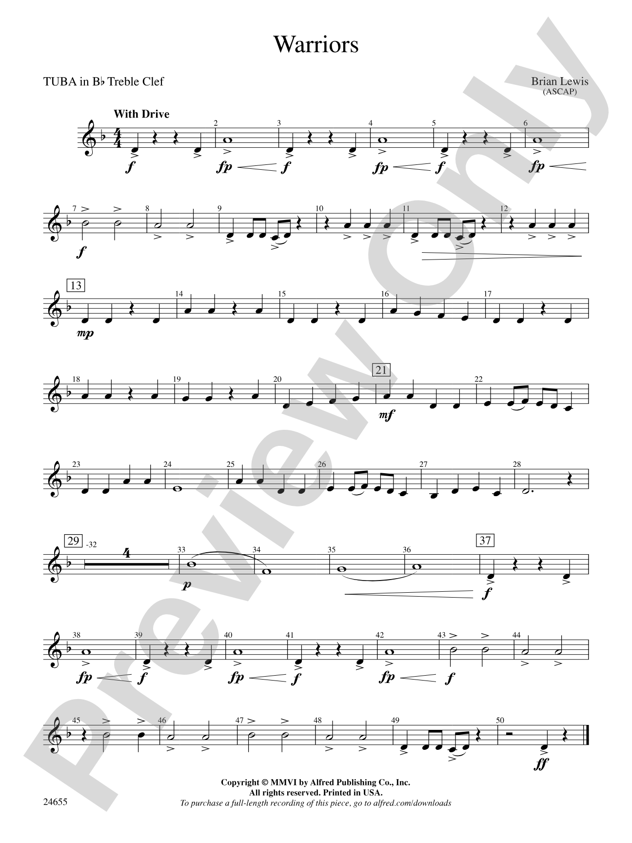 Warriors: (wp) B-flat Tuba T.C.