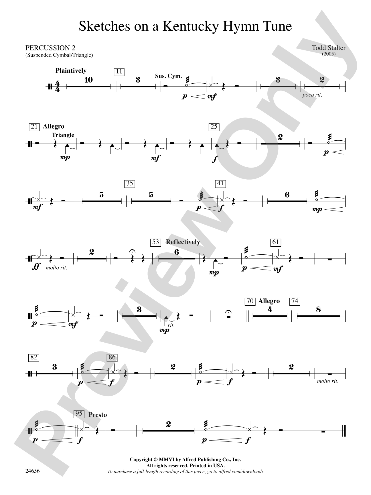 Sketches on a Kentucky Hymn Tune: 2nd Percussion
