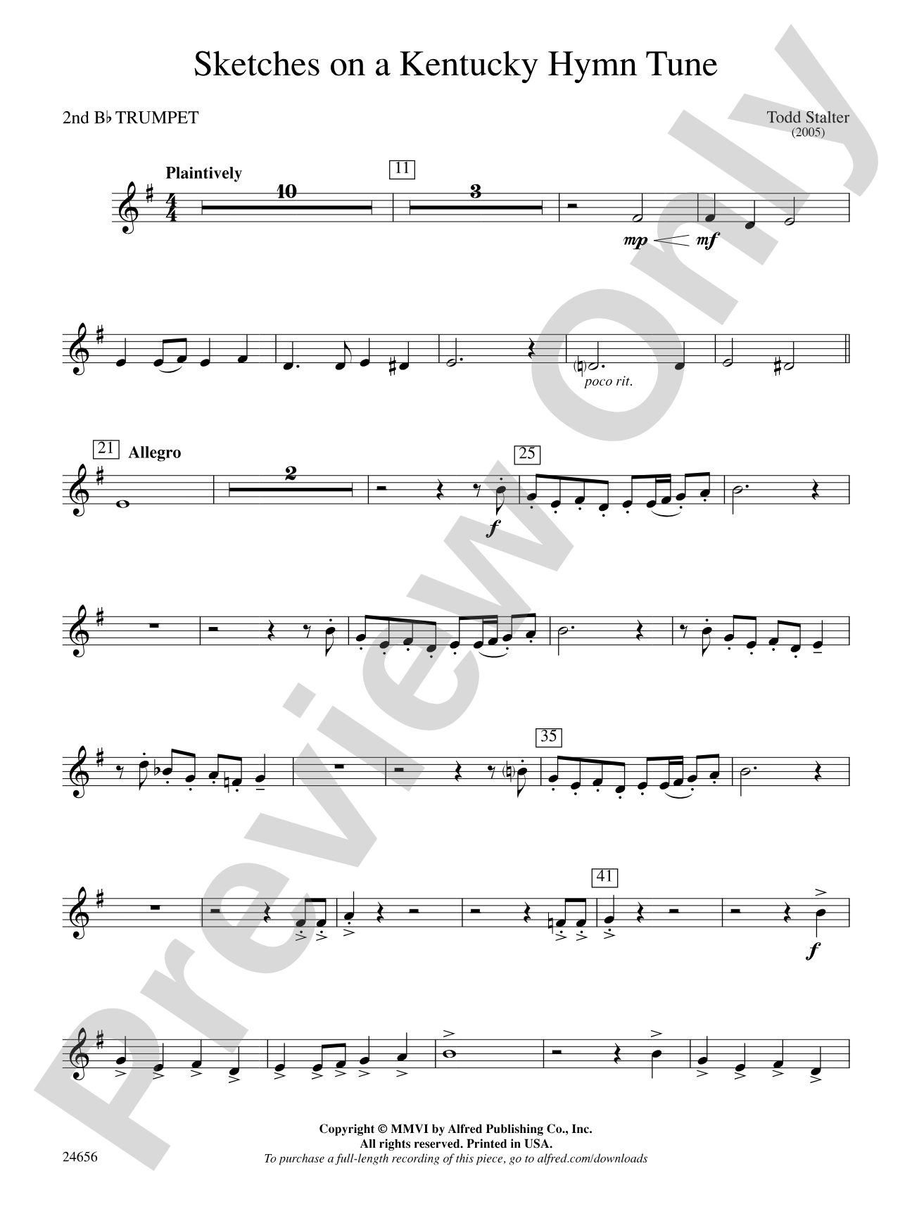 Sketches on a Kentucky Hymn Tune: 2nd B-flat Trumpet