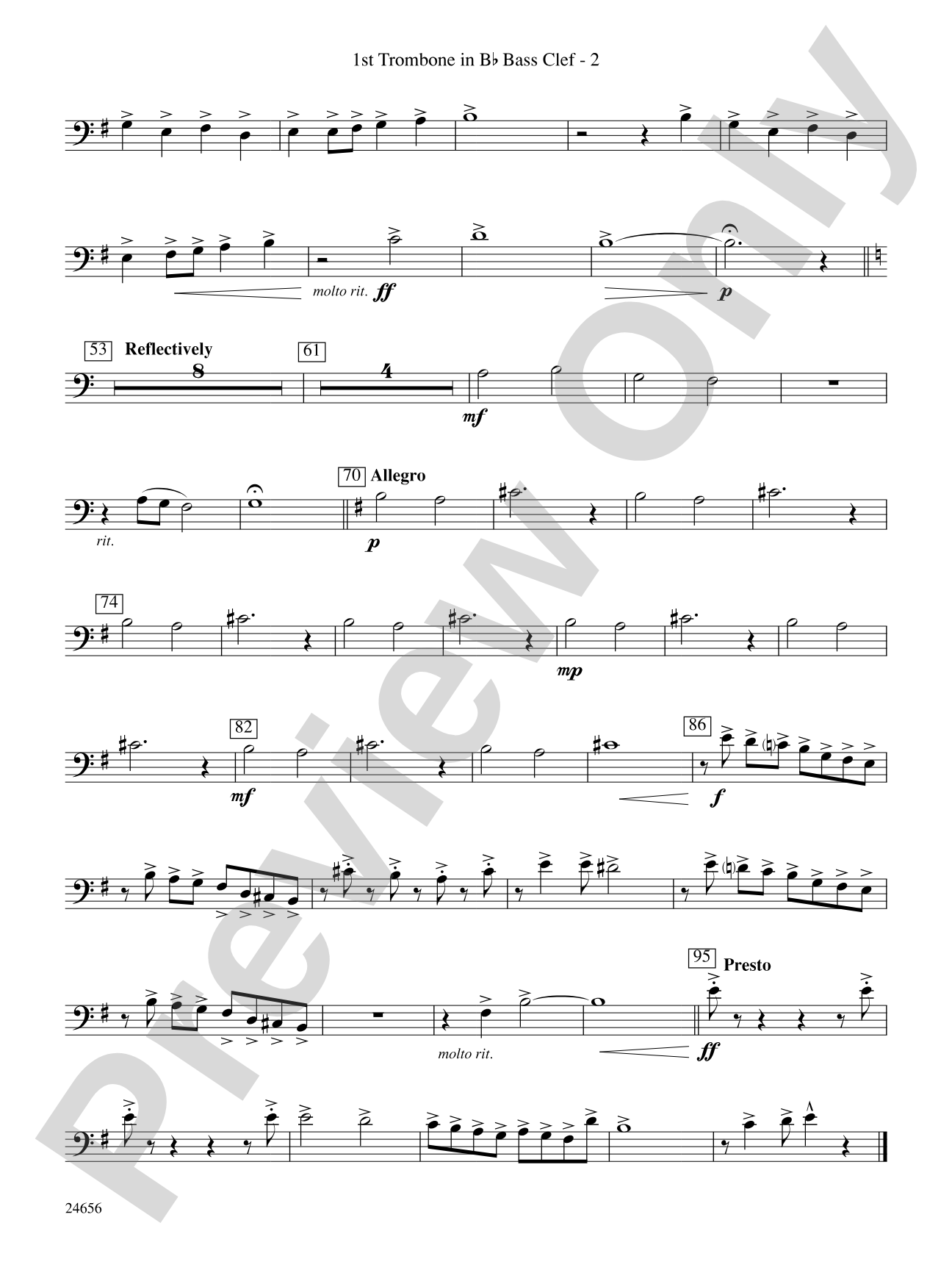Sketches on a Kentucky Hymn Tune: (wp) 1st B-flat Trombone B.C.