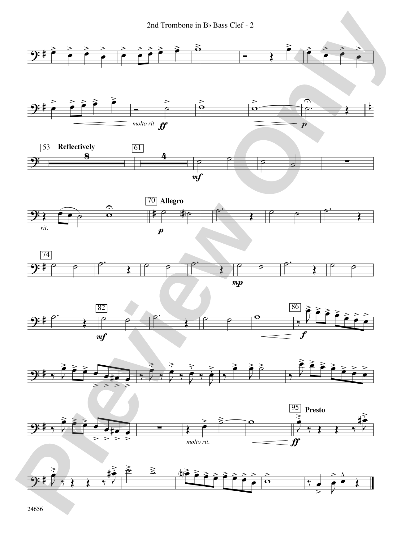 Sketches on a Kentucky Hymn Tune: (wp) 2nd B-flat Trombone B.C.