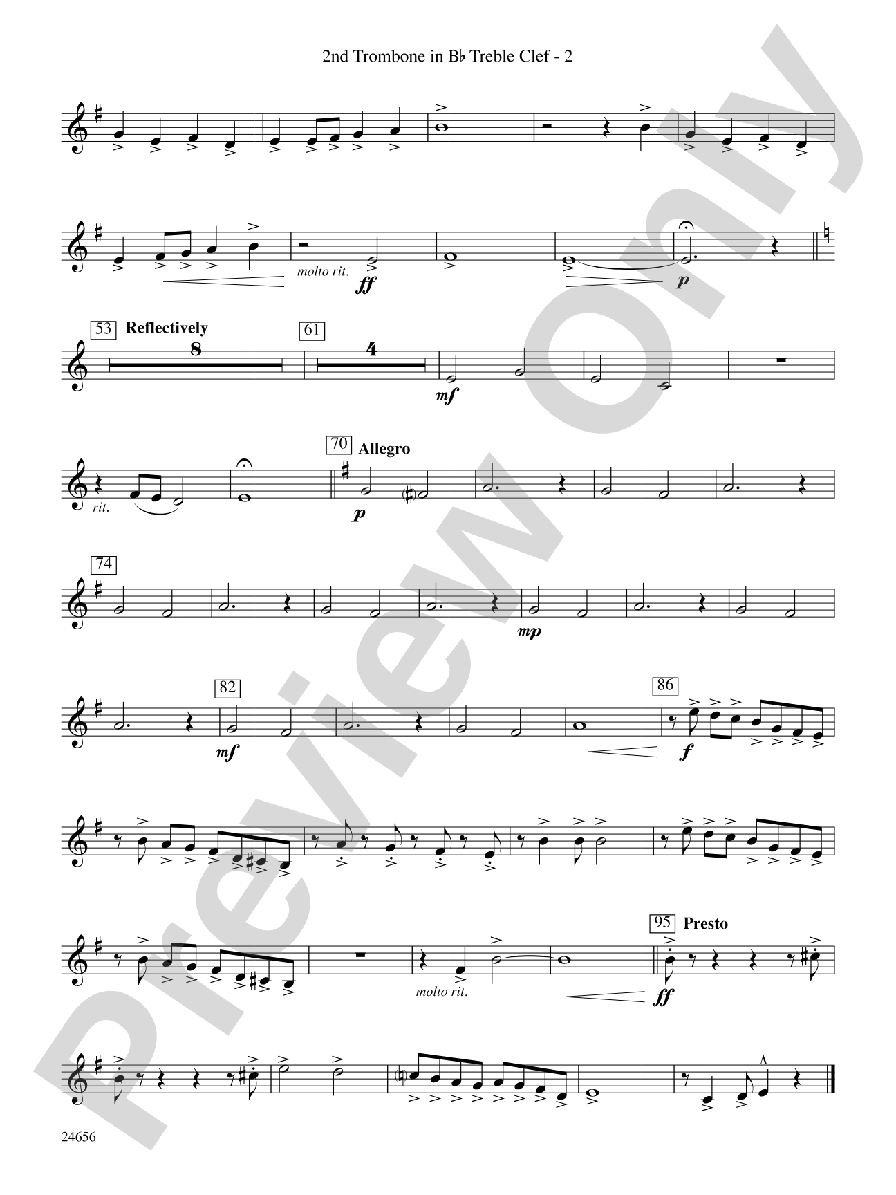 Sketches on a Kentucky Hymn Tune: (wp) 2nd B-flat Trombone T.C.