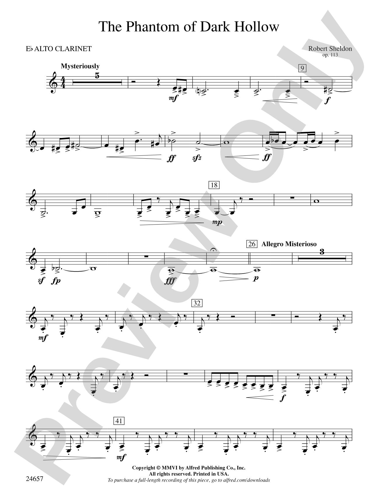The Phantom of Dark Hollow: E-flat Alto Clarinet