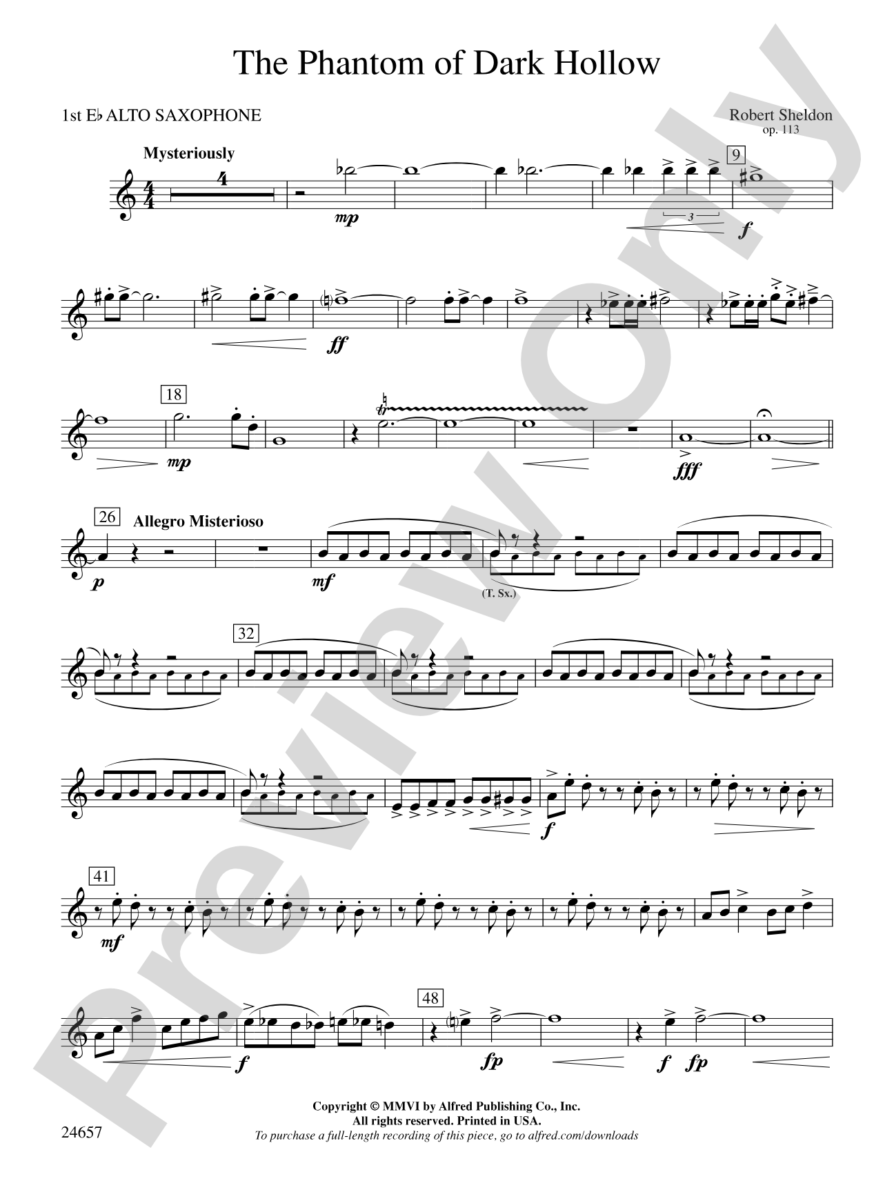 The Phantom of Dark Hollow: E-flat Alto Saxophone