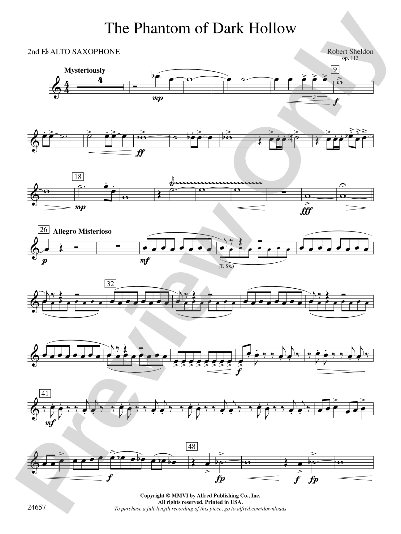 The Phantom of Dark Hollow: 2nd E-flat Alto Saxophone