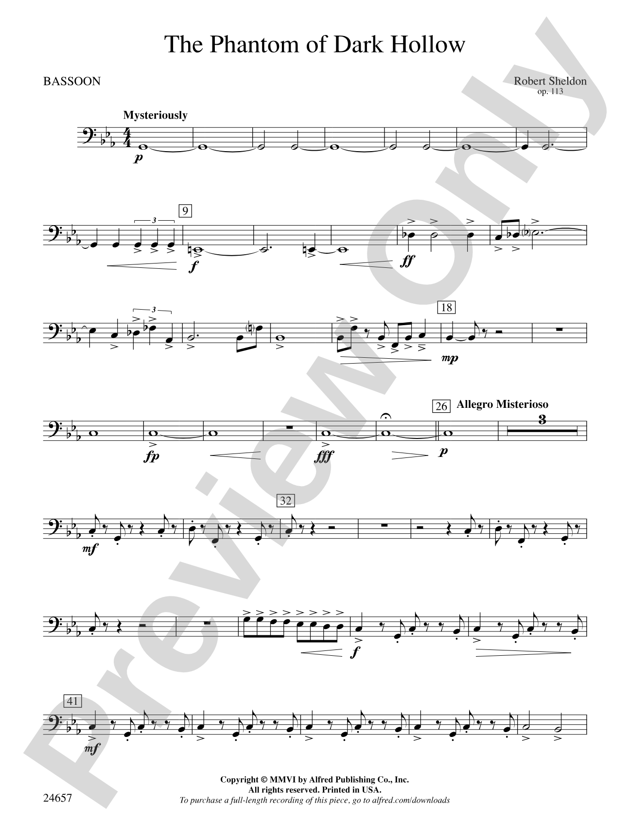 The Phantom of Dark Hollow: Bassoon