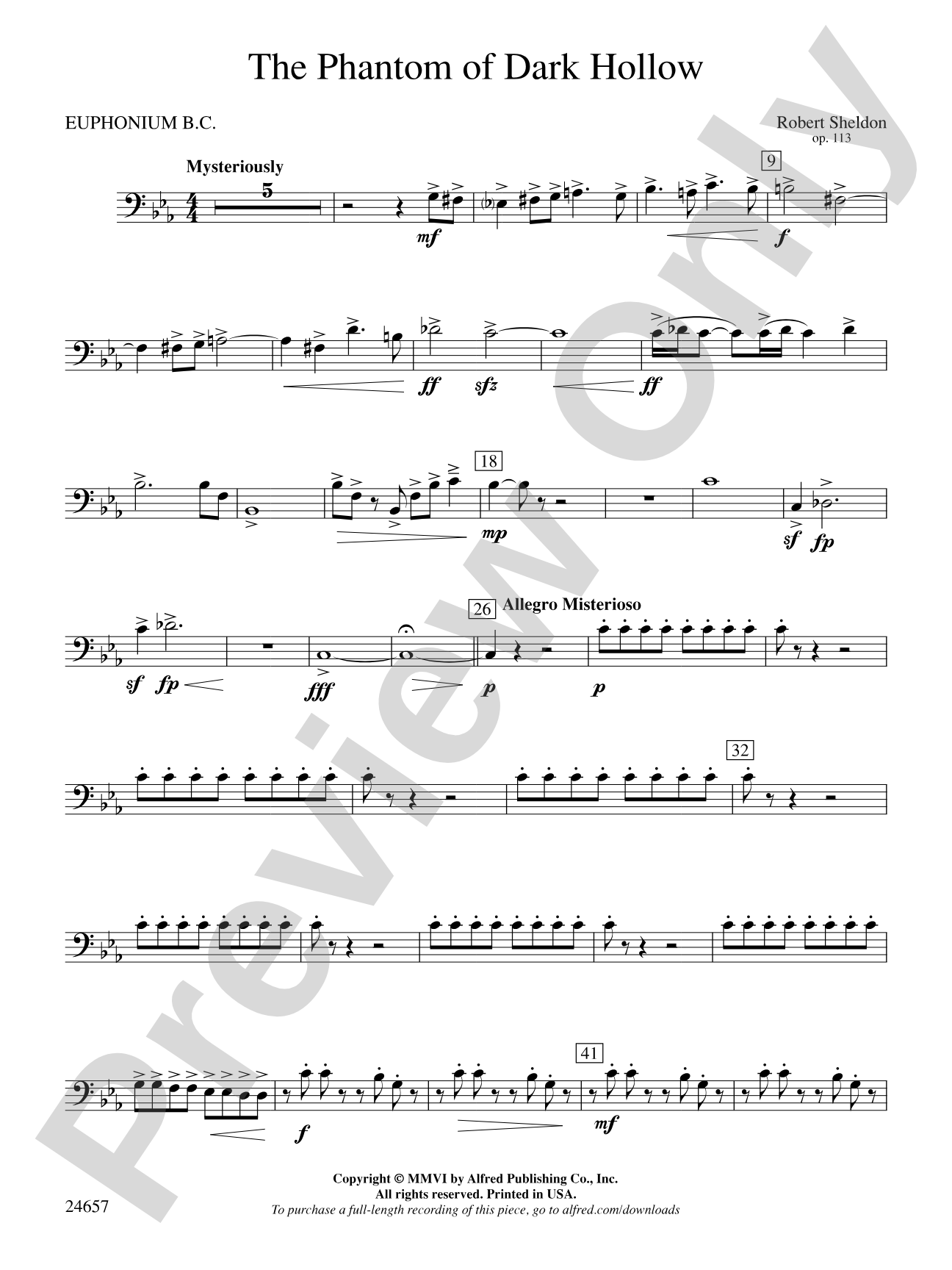 The Phantom of Dark Hollow: Baritone B.C.
