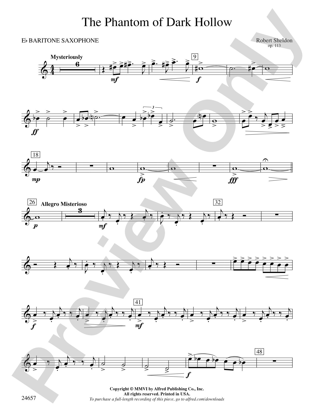 The Phantom of Dark Hollow: E-flat Baritone Saxophone