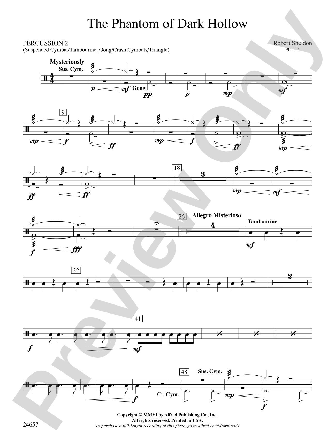 The Phantom of Dark Hollow: 2nd Percussion