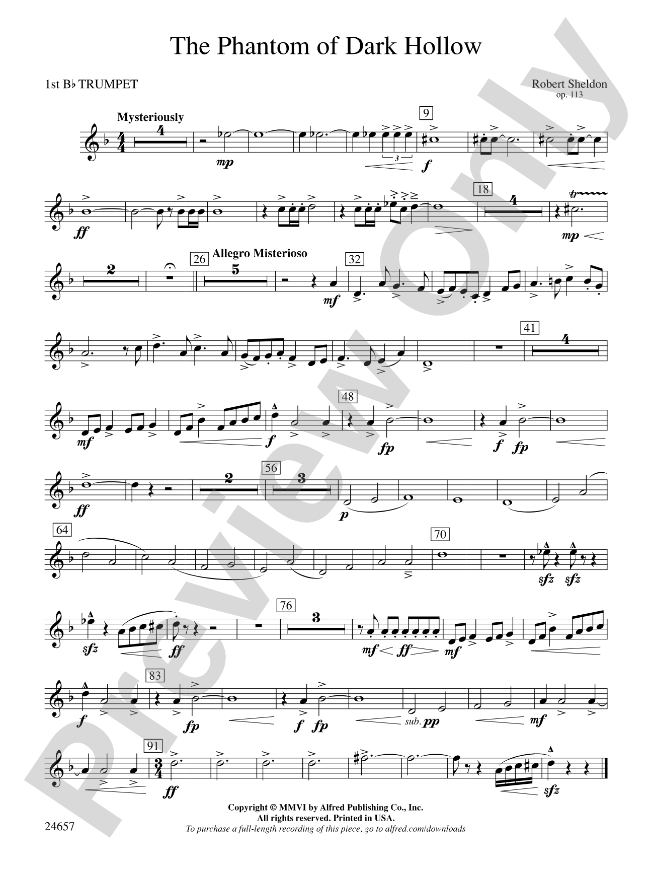 The Phantom of Dark Hollow: 1st B-flat Trumpet