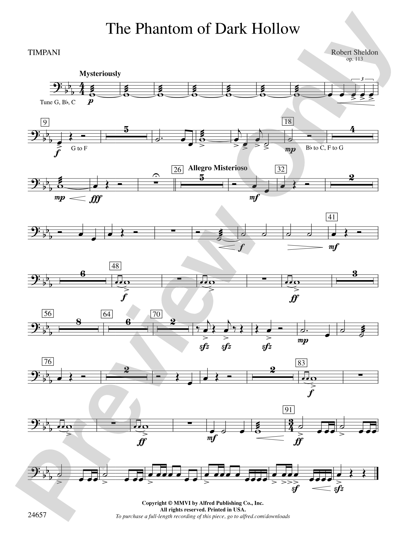 The Phantom of Dark Hollow: Timpani