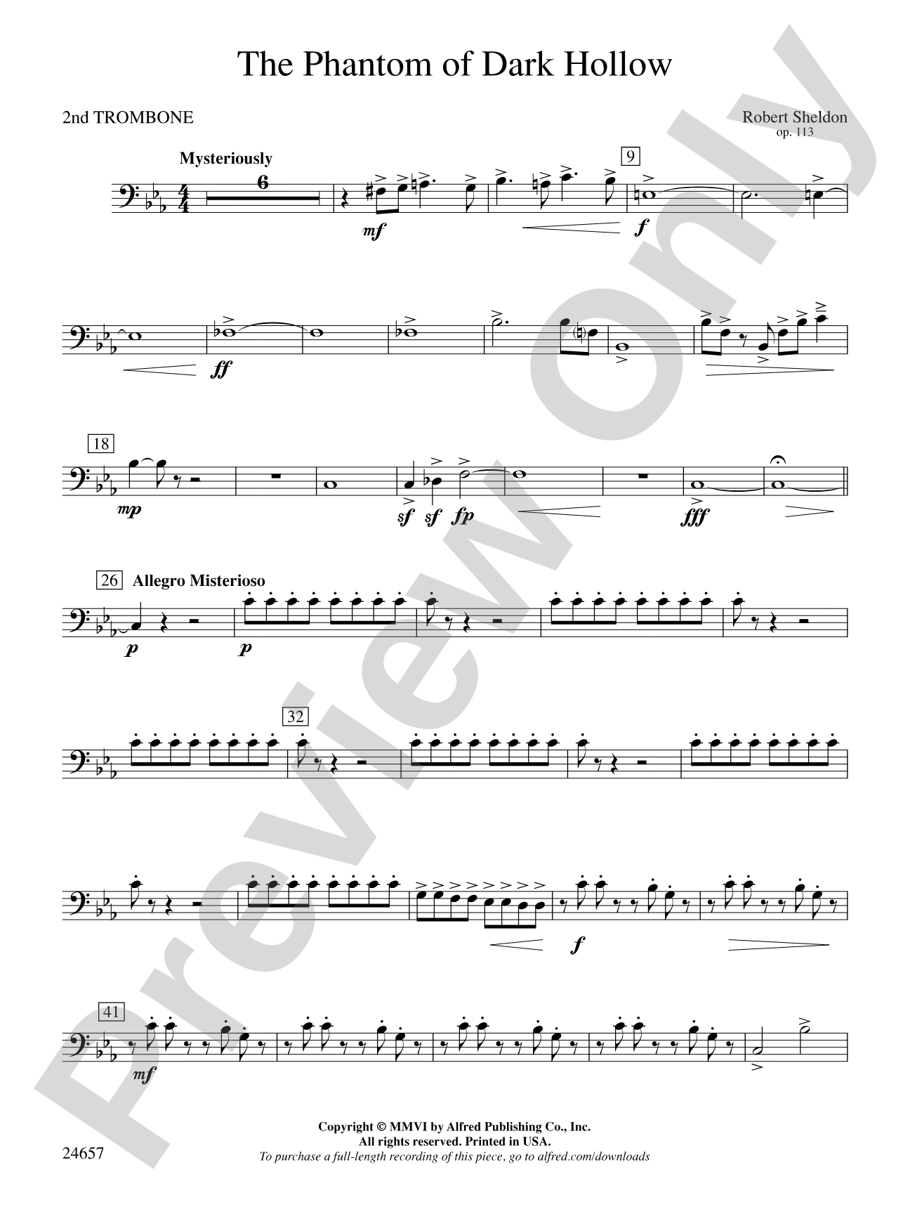 The Phantom of Dark Hollow: 2nd Trombone