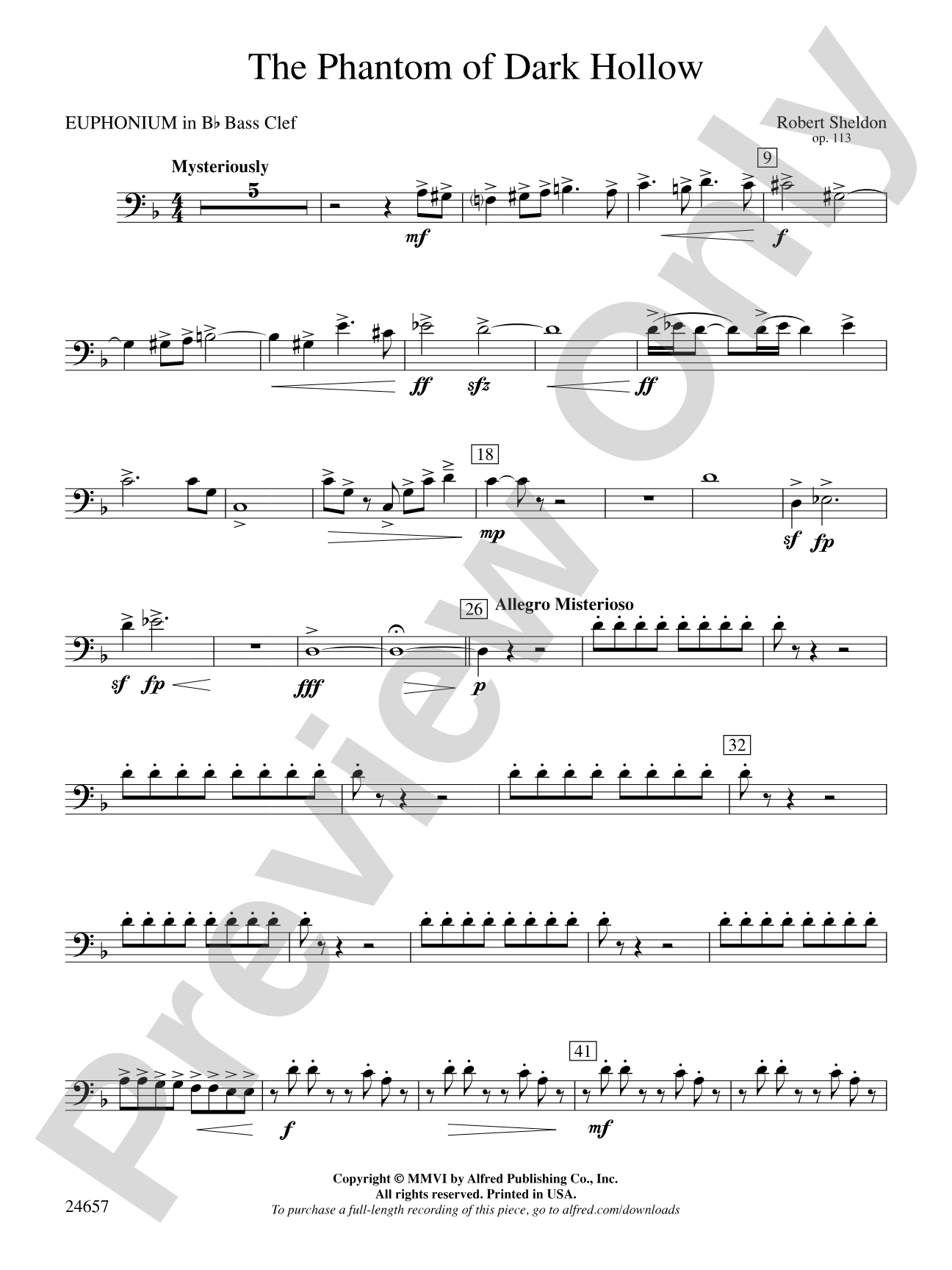 The Phantom of Dark Hollow: (wp) B-flat Baritone B.C.