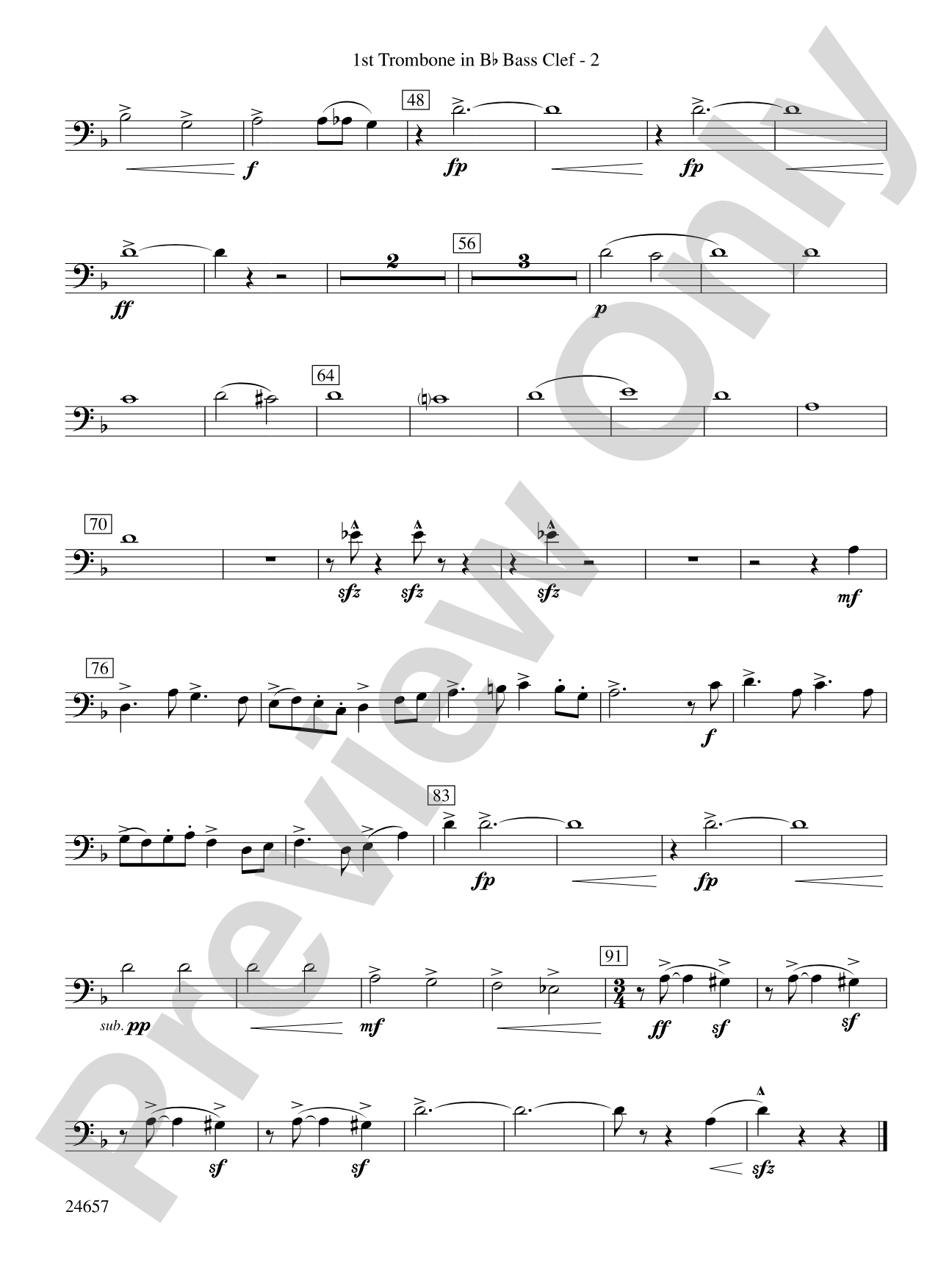 The Phantom of Dark Hollow: (wp) 1st B-flat Trombone B.C.