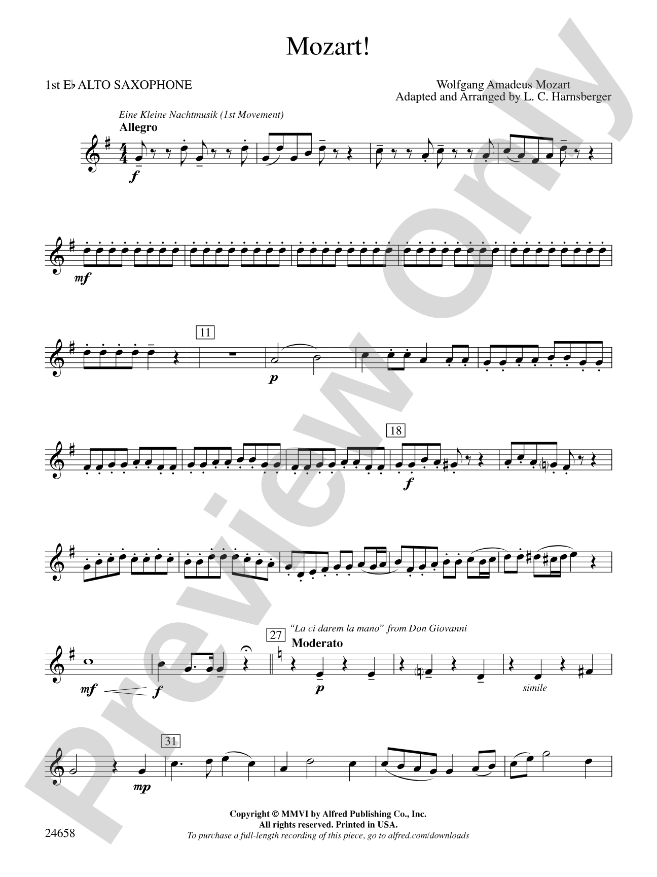Mozart!: E-flat Alto Saxophone