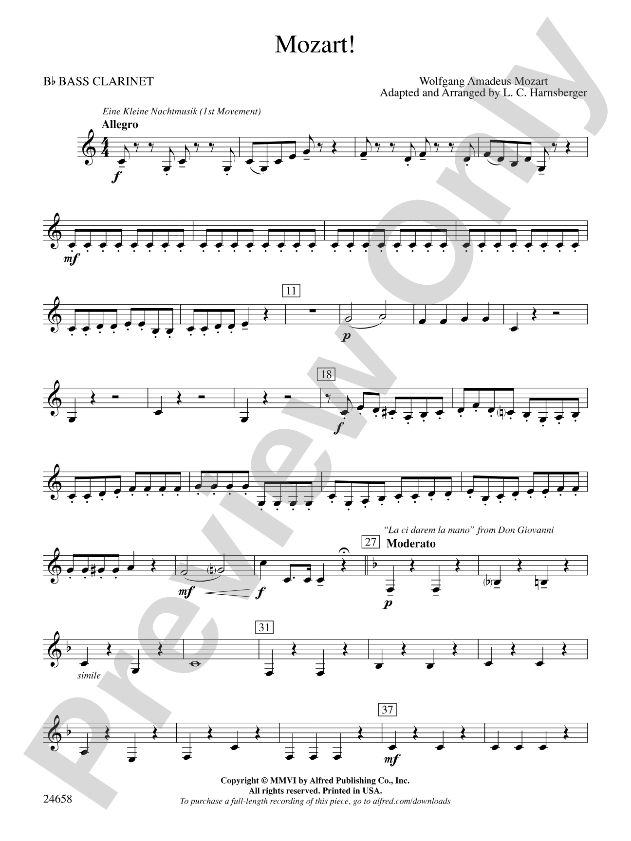 Mozart!: B-flat Bass Clarinet