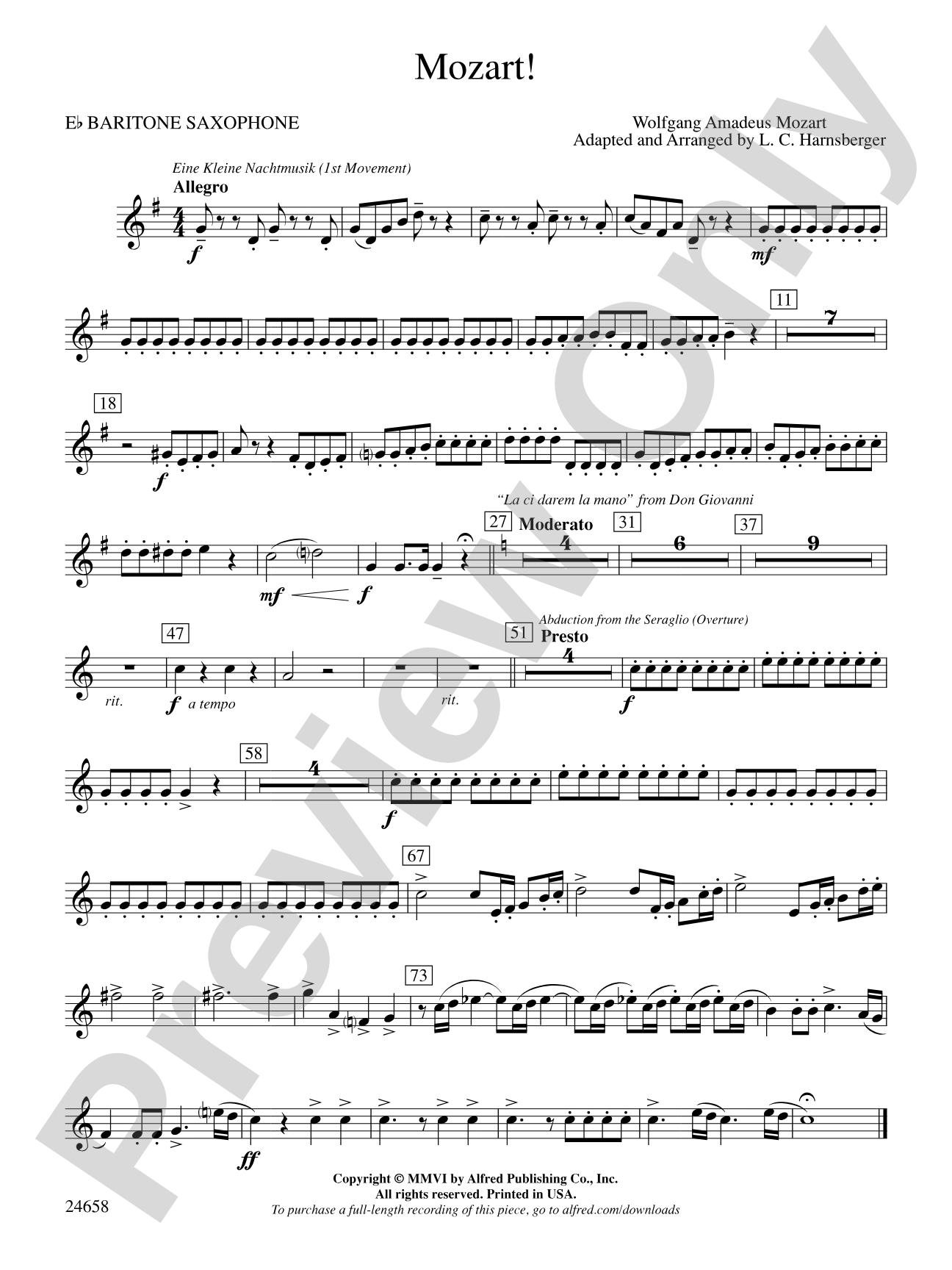 Mozart!: E-flat Baritone Saxophone