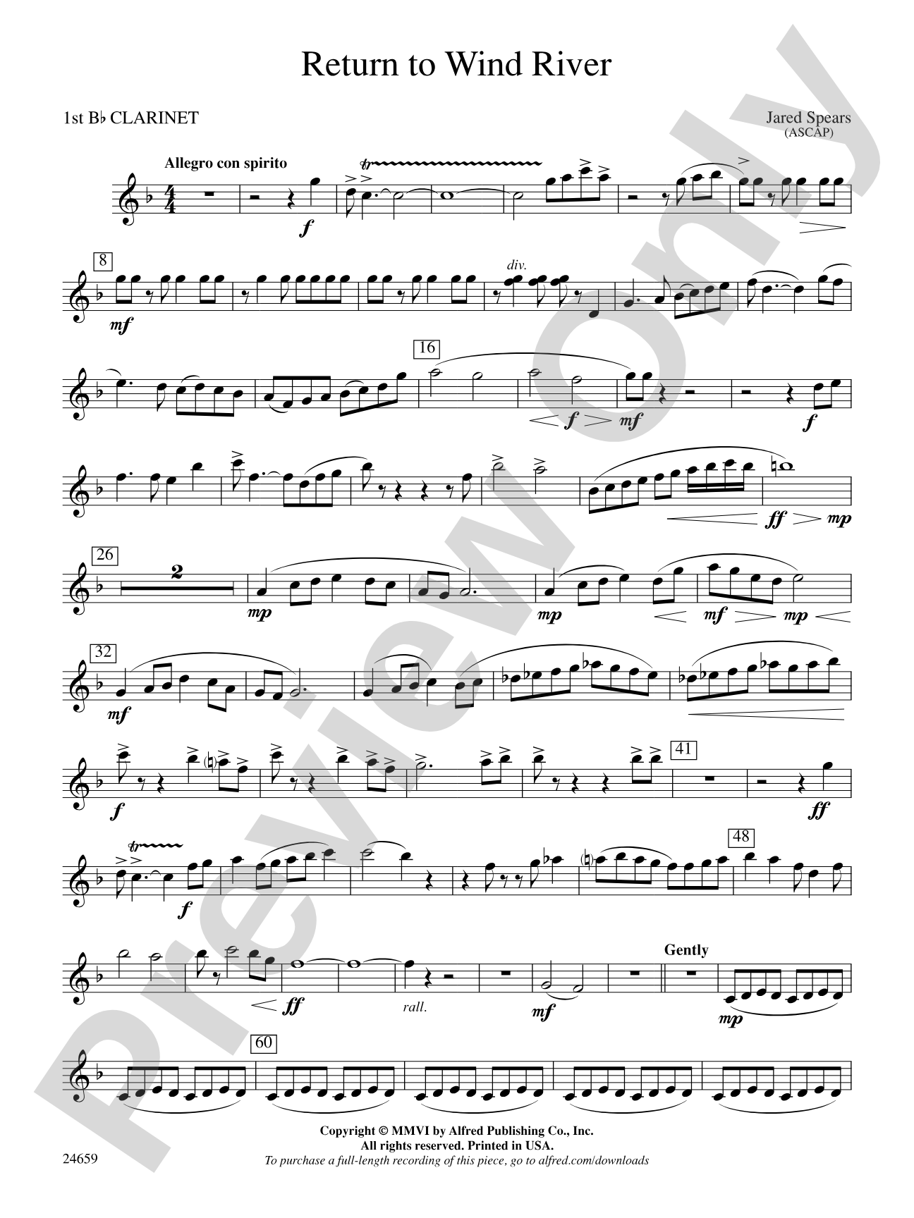 Return to Wind River: 1st B-flat Clarinet