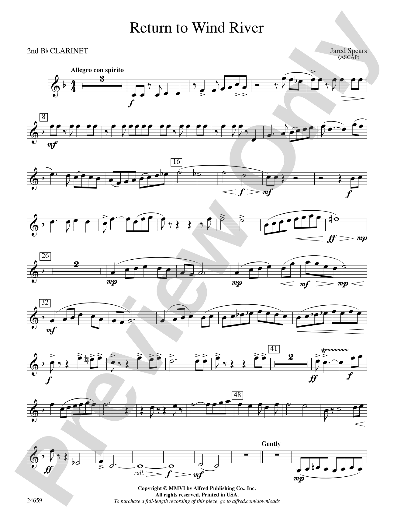 Return to Wind River: 2nd B-flat Clarinet