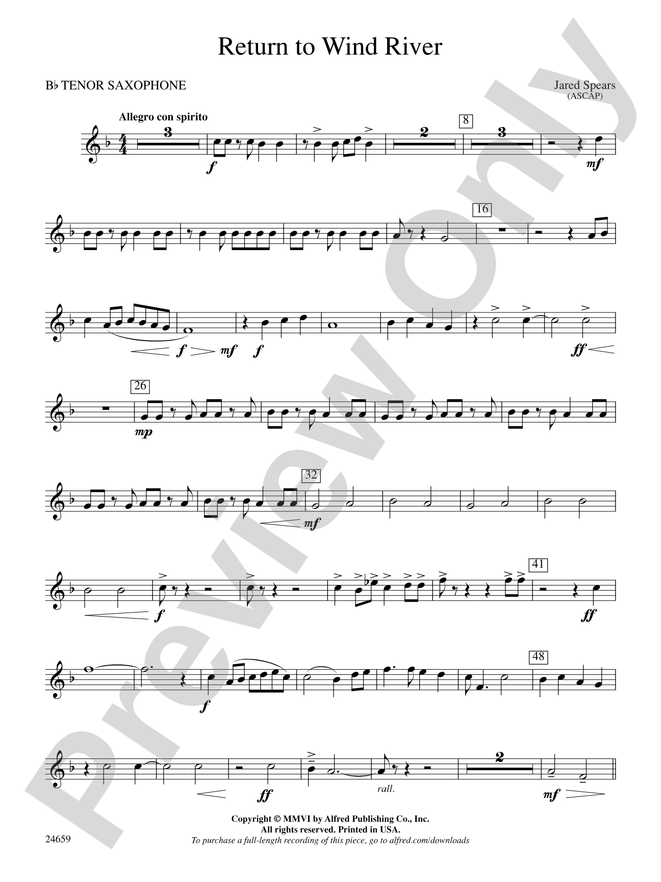 Return to Wind River: B-flat Tenor Saxophone