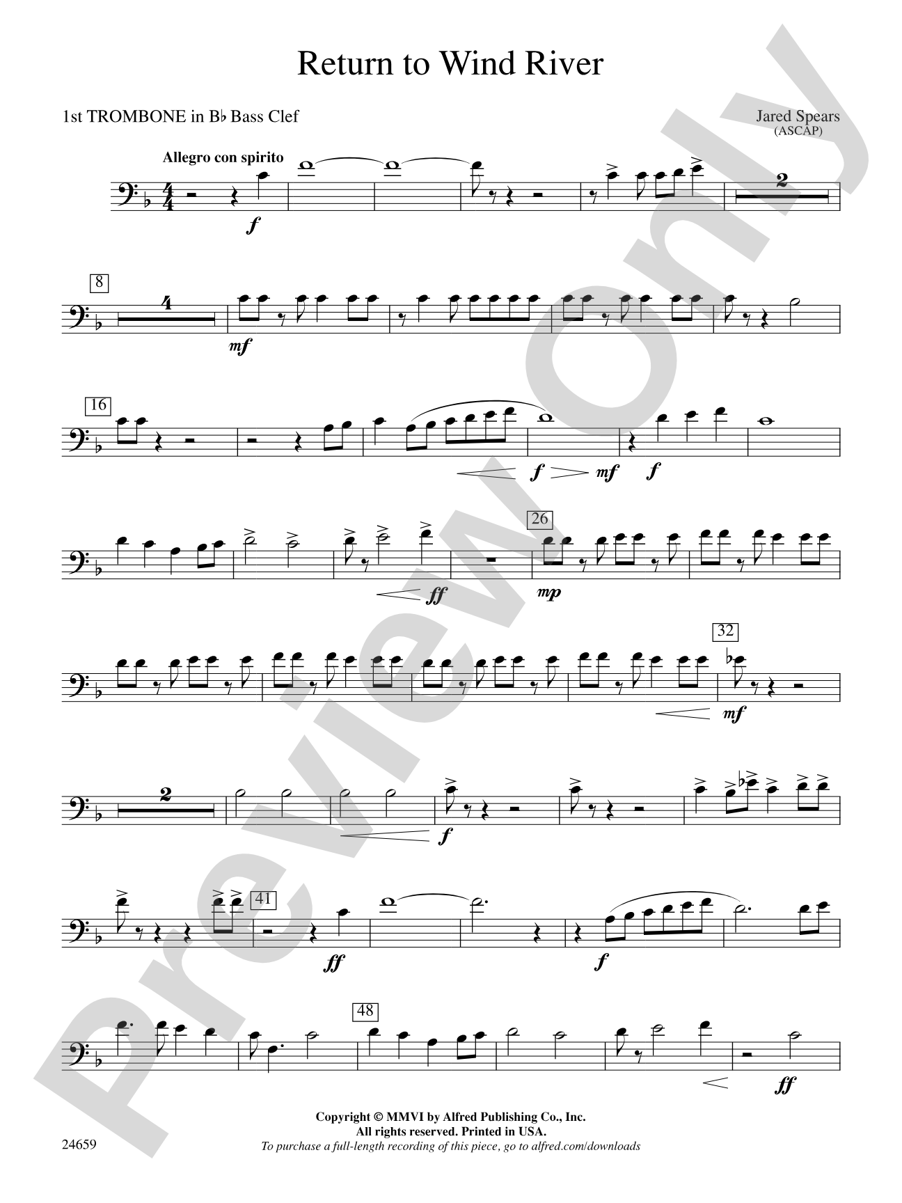Return to Wind River: (wp) 1st B-flat Trombone B.C.