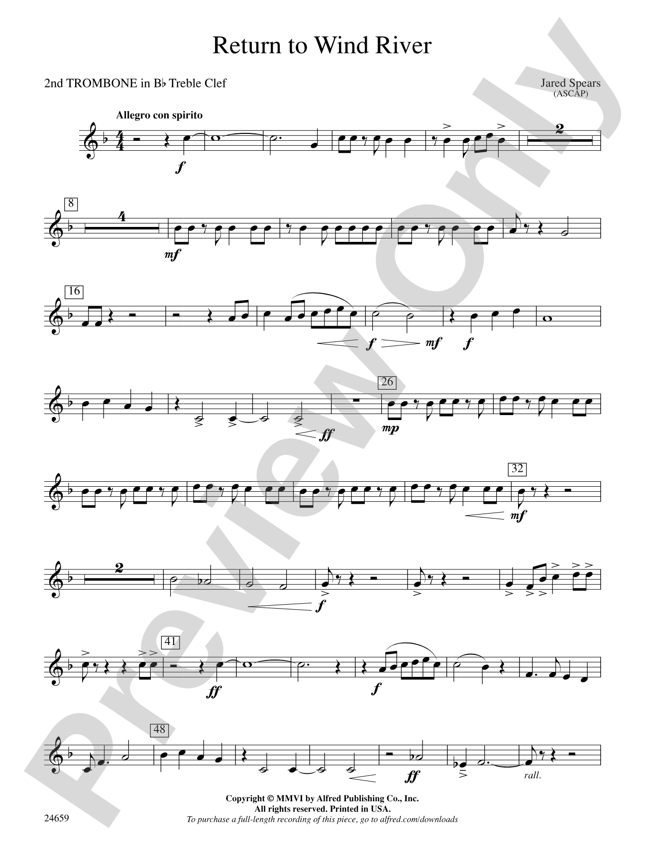 Return to Wind River: (wp) 2nd B-flat Trombone T.C.