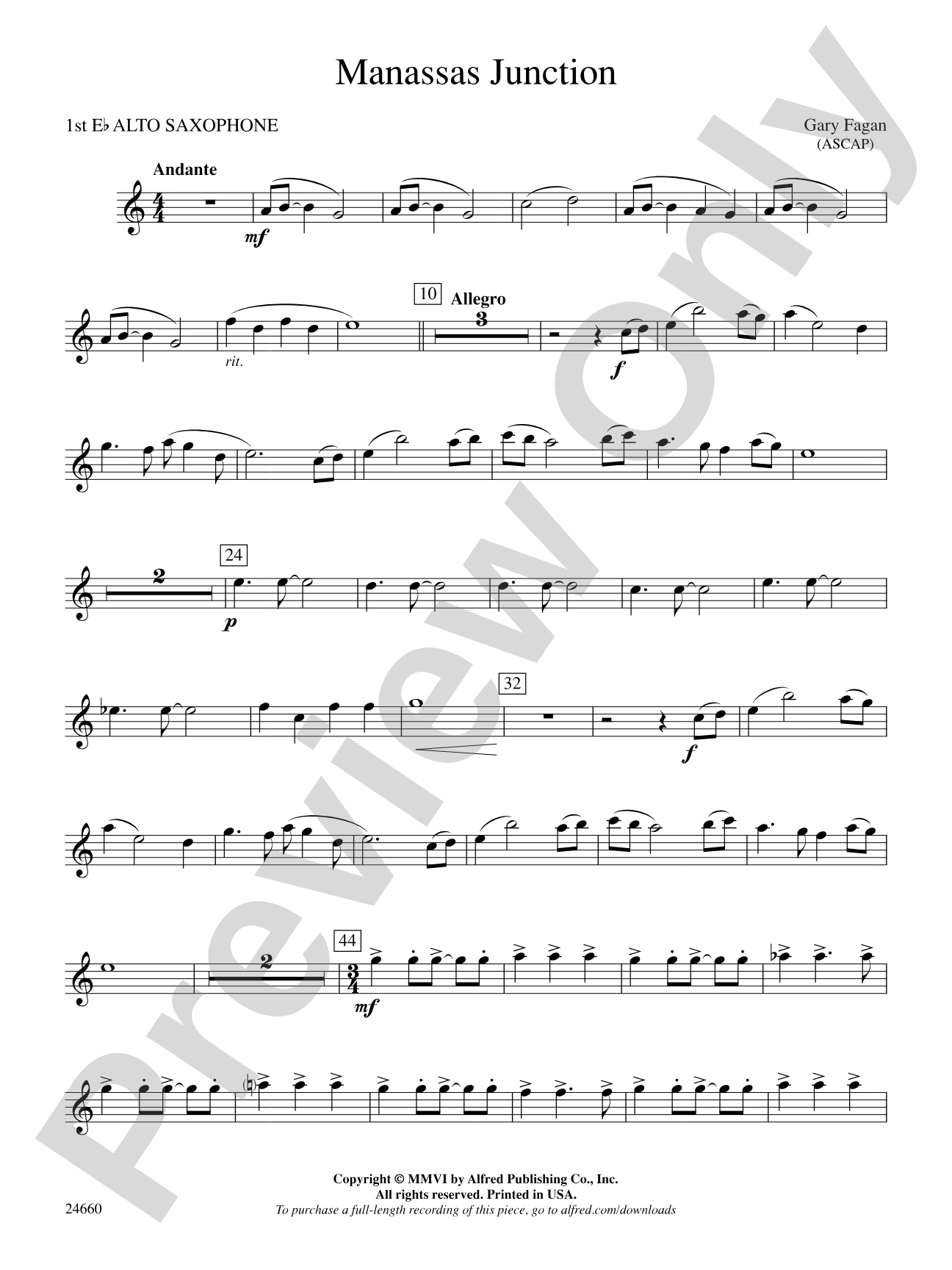 Manassas Junction: E-flat Alto Saxophone