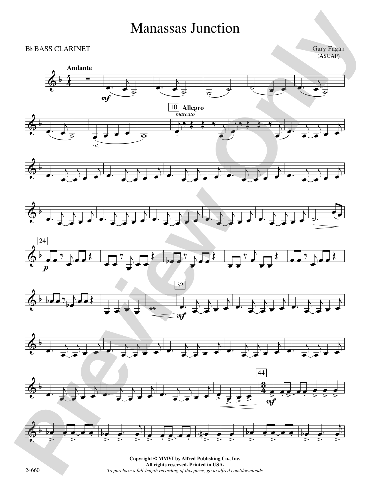 Manassas Junction: B-flat Bass Clarinet
