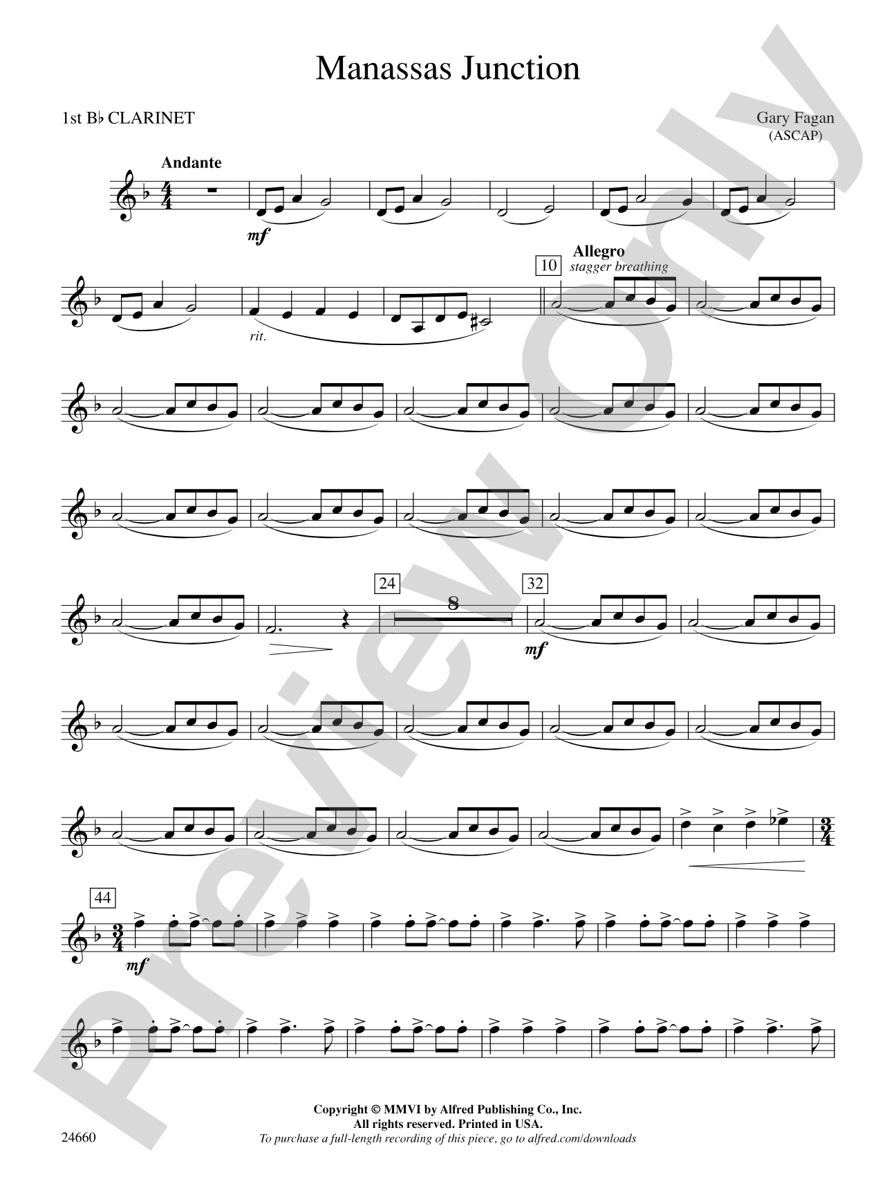 Manassas Junction: 1st B-flat Clarinet