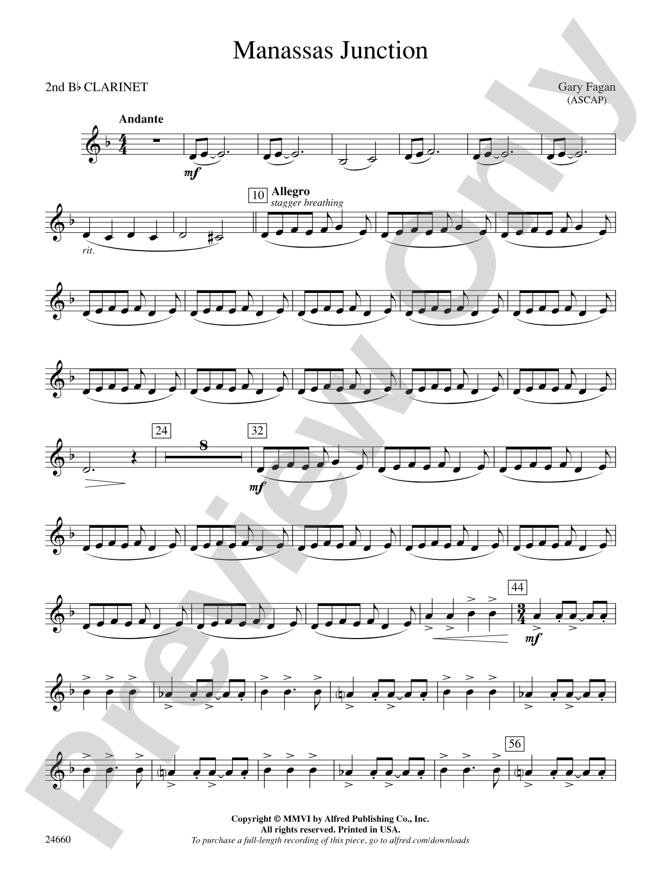 Manassas Junction: 2nd B-flat Clarinet