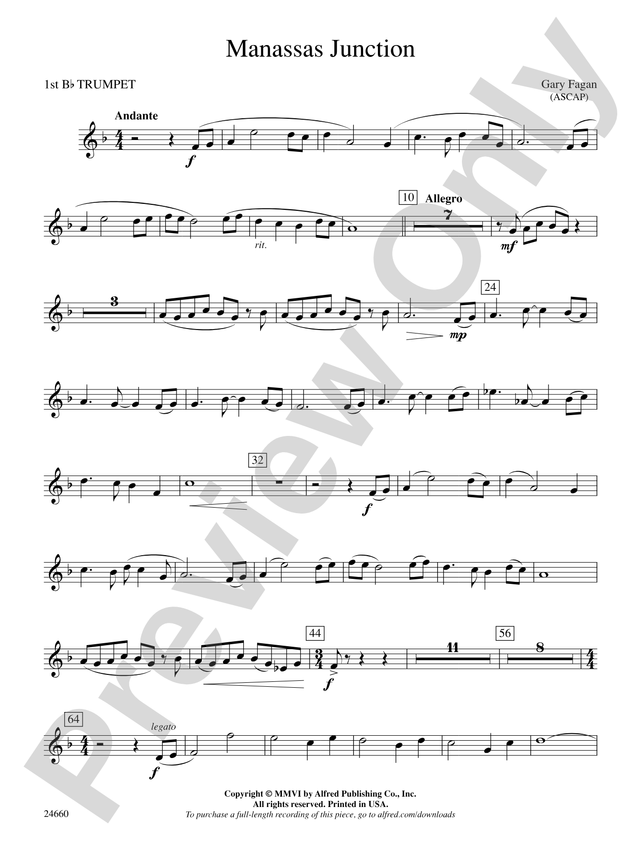 Manassas Junction: 1st B-flat Trumpet
