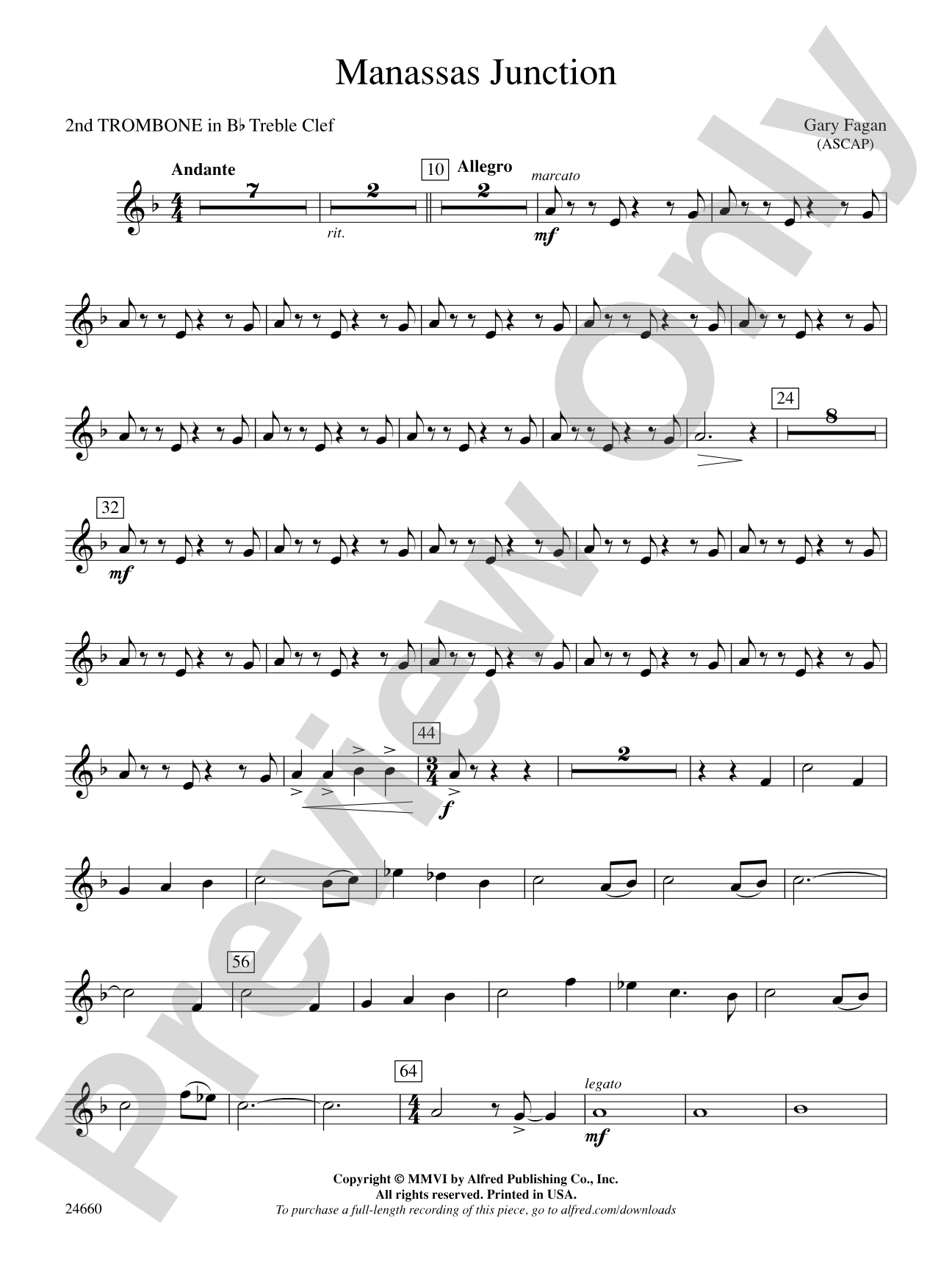 Manassas Junction: (wp) 2nd B-flat Trombone T.C.