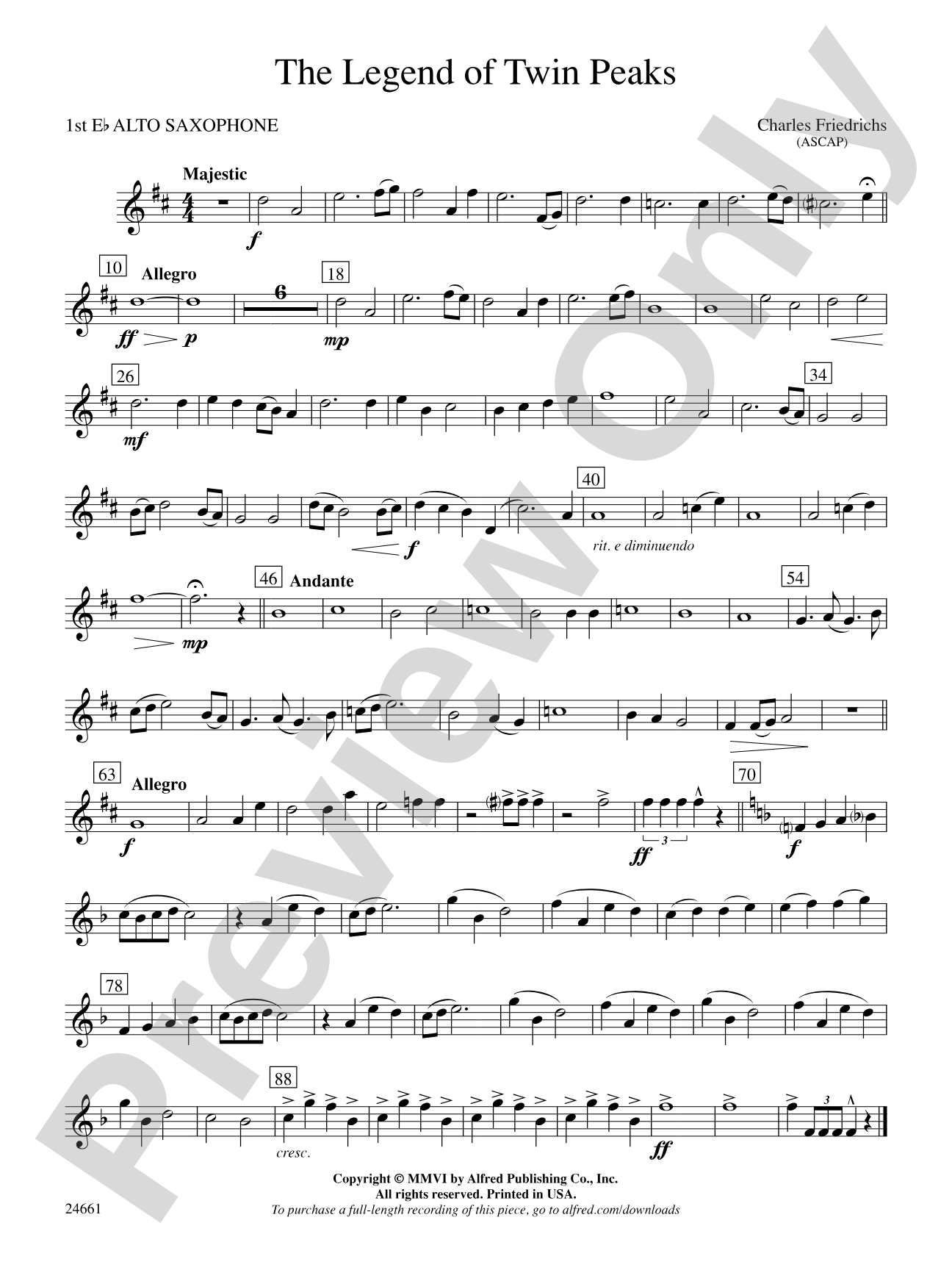The Legend of Twin Peaks: E-flat Alto Saxophone