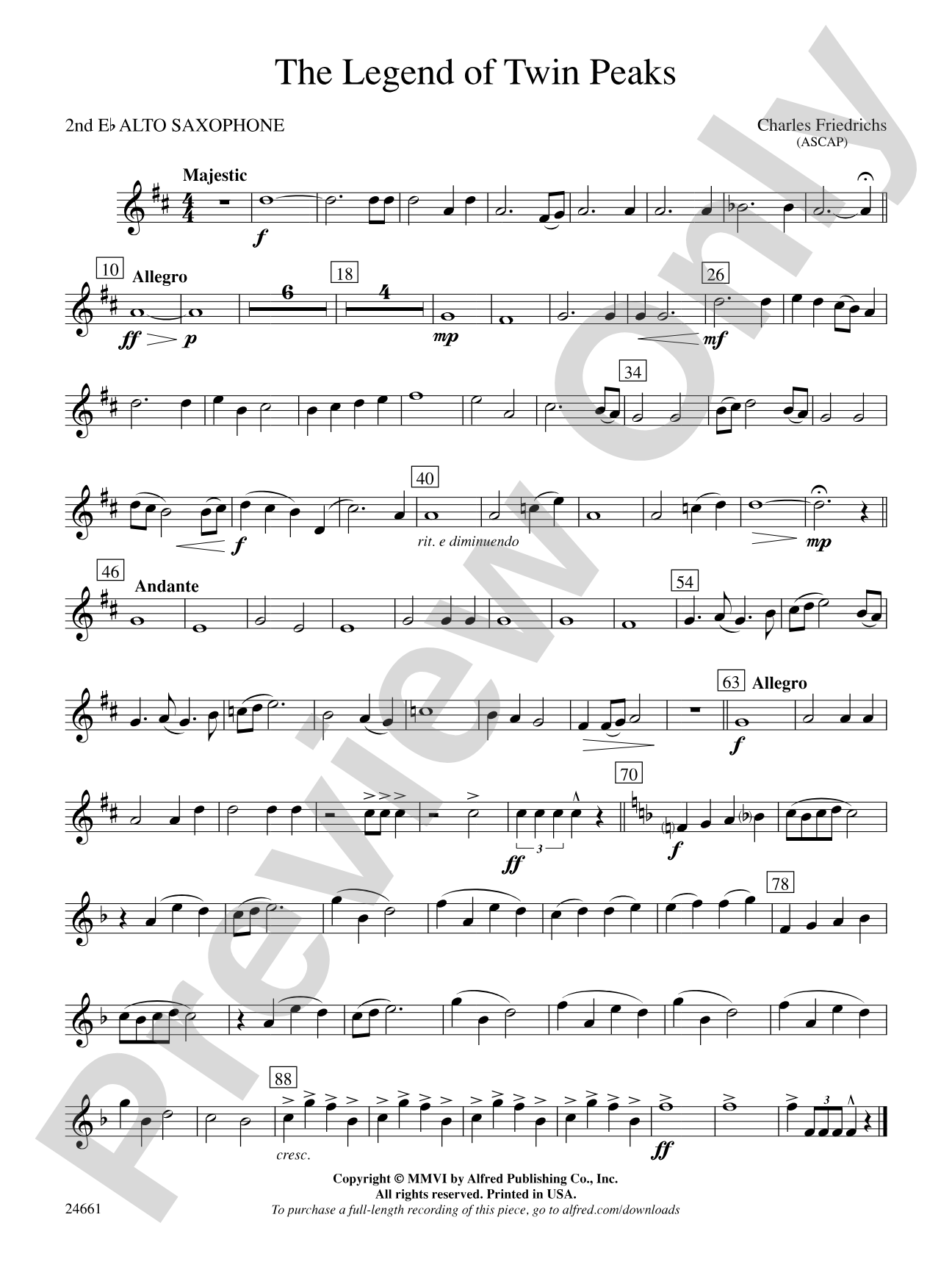 The Legend of Twin Peaks: 2nd E-flat Alto Saxophone
