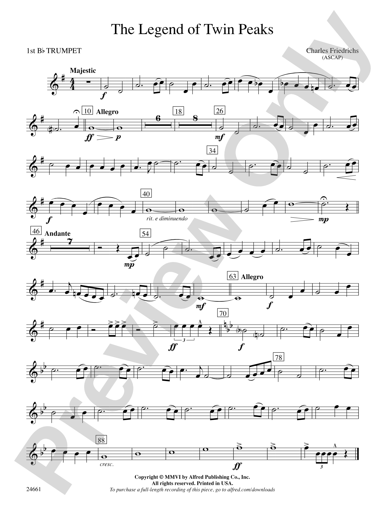 The Legend of Twin Peaks: 1st B-flat Trumpet