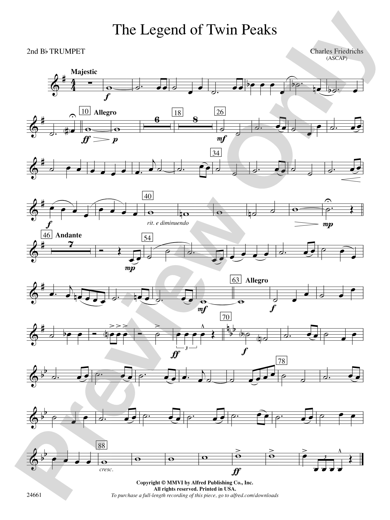 The Legend of Twin Peaks: 2nd B-flat Trumpet