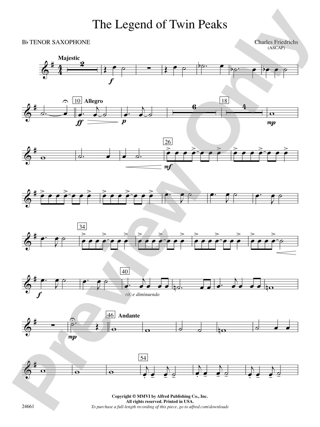 The Legend of Twin Peaks: B-flat Tenor Saxophone
