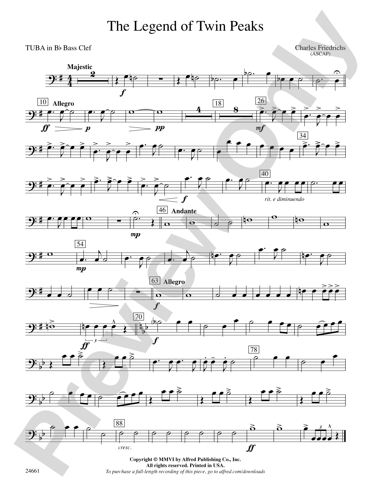 The Legend of Twin Peaks: (wp) B-flat Tuba B.C.