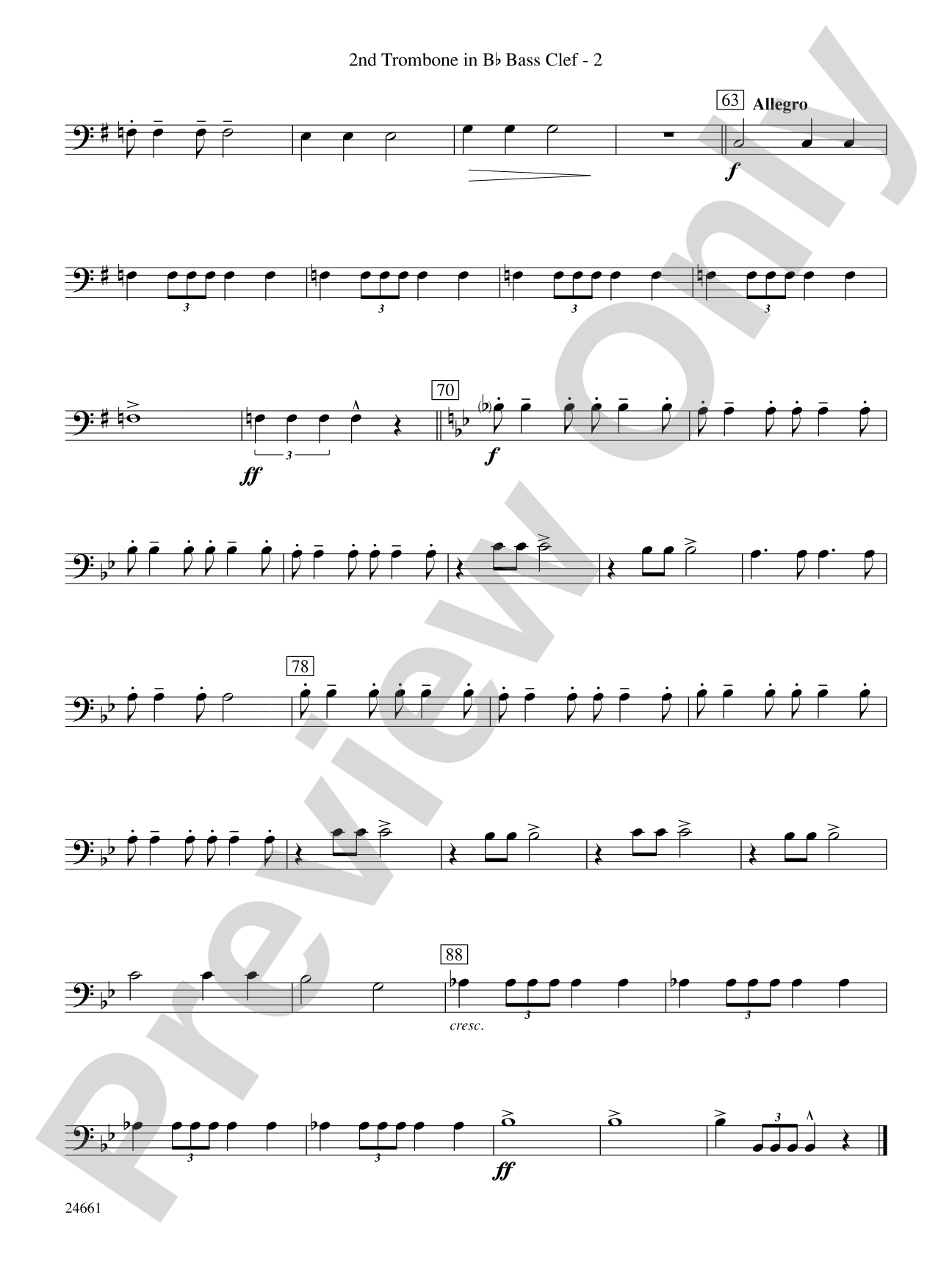 The Legend of Twin Peaks: (wp) 2nd B-flat Trombone B.C.