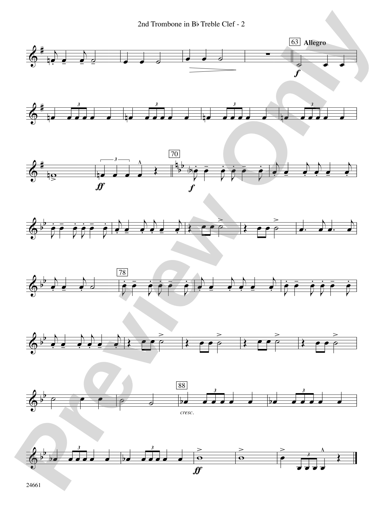 The Legend of Twin Peaks: (wp) 2nd B-flat Trombone T.C.