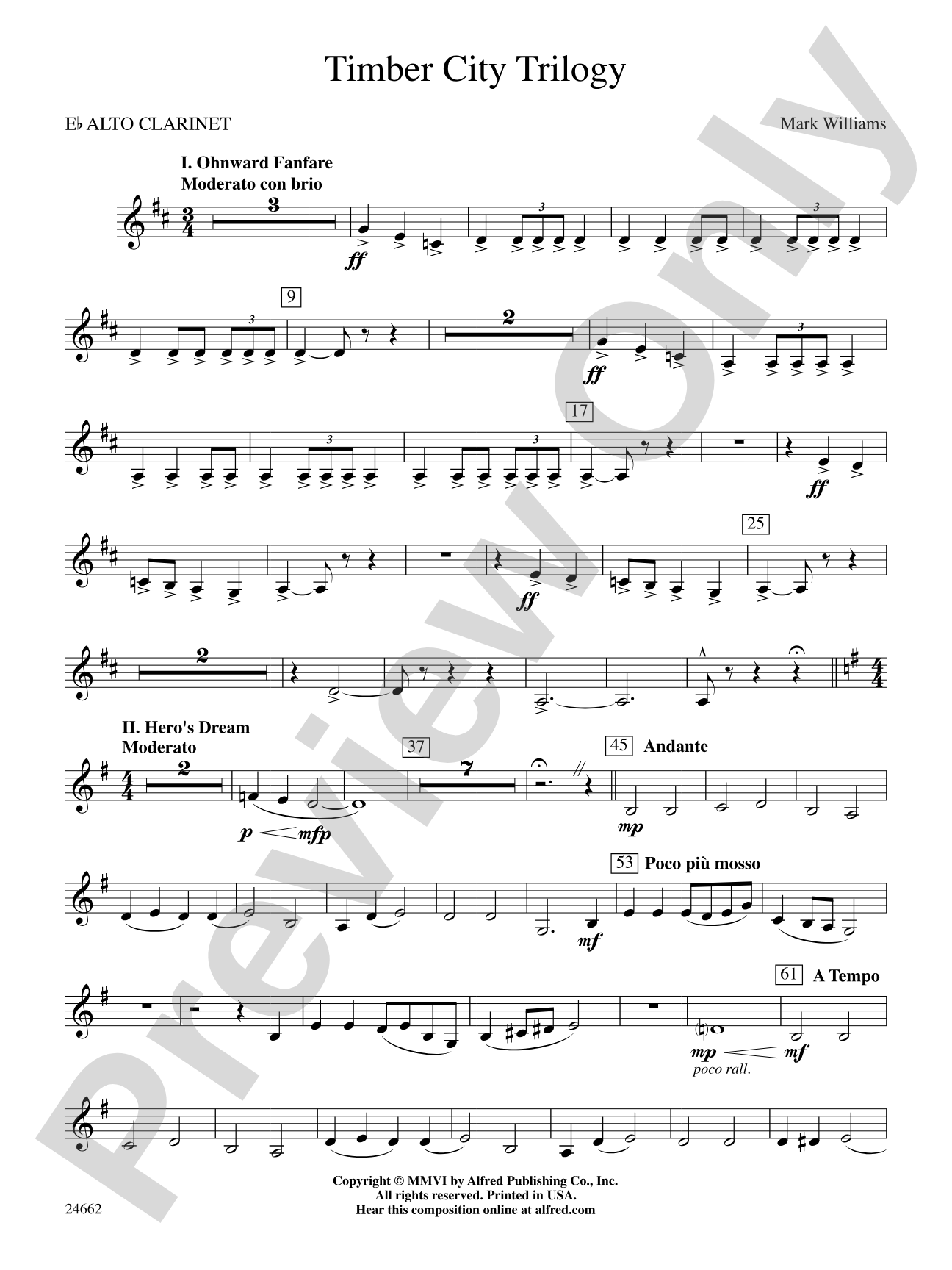Timber City Trilogy: E-flat Alto Clarinet