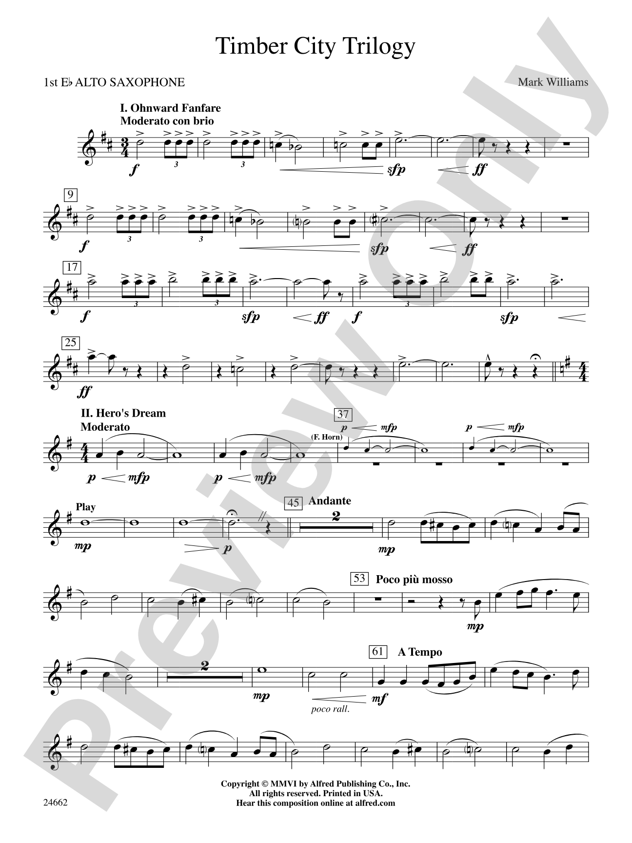 Timber City Trilogy: E-flat Alto Saxophone