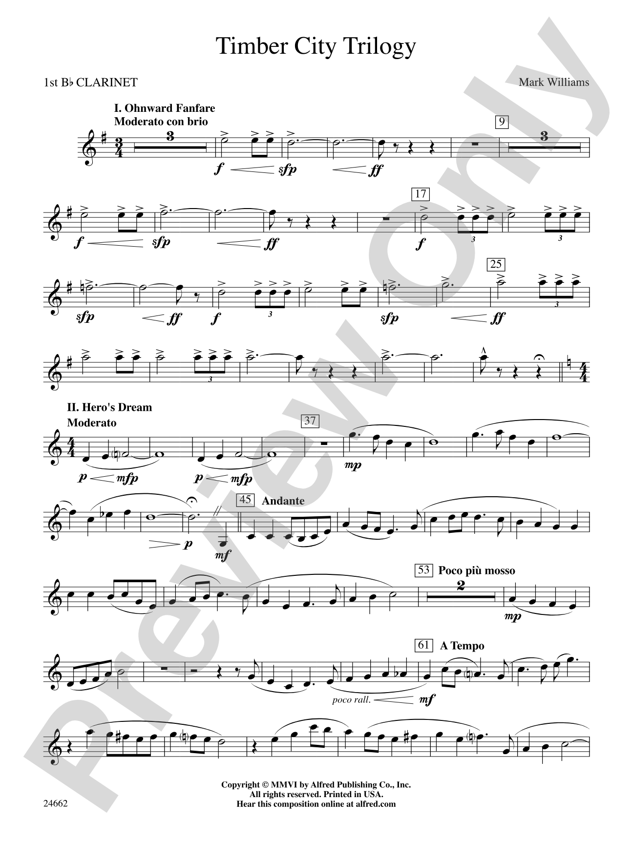 Timber City Trilogy: 1st B-flat Clarinet