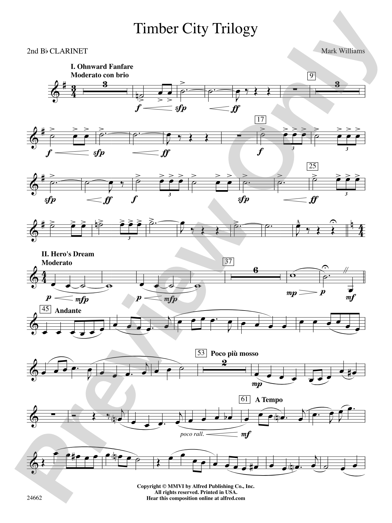 Timber City Trilogy: 2nd B-flat Clarinet