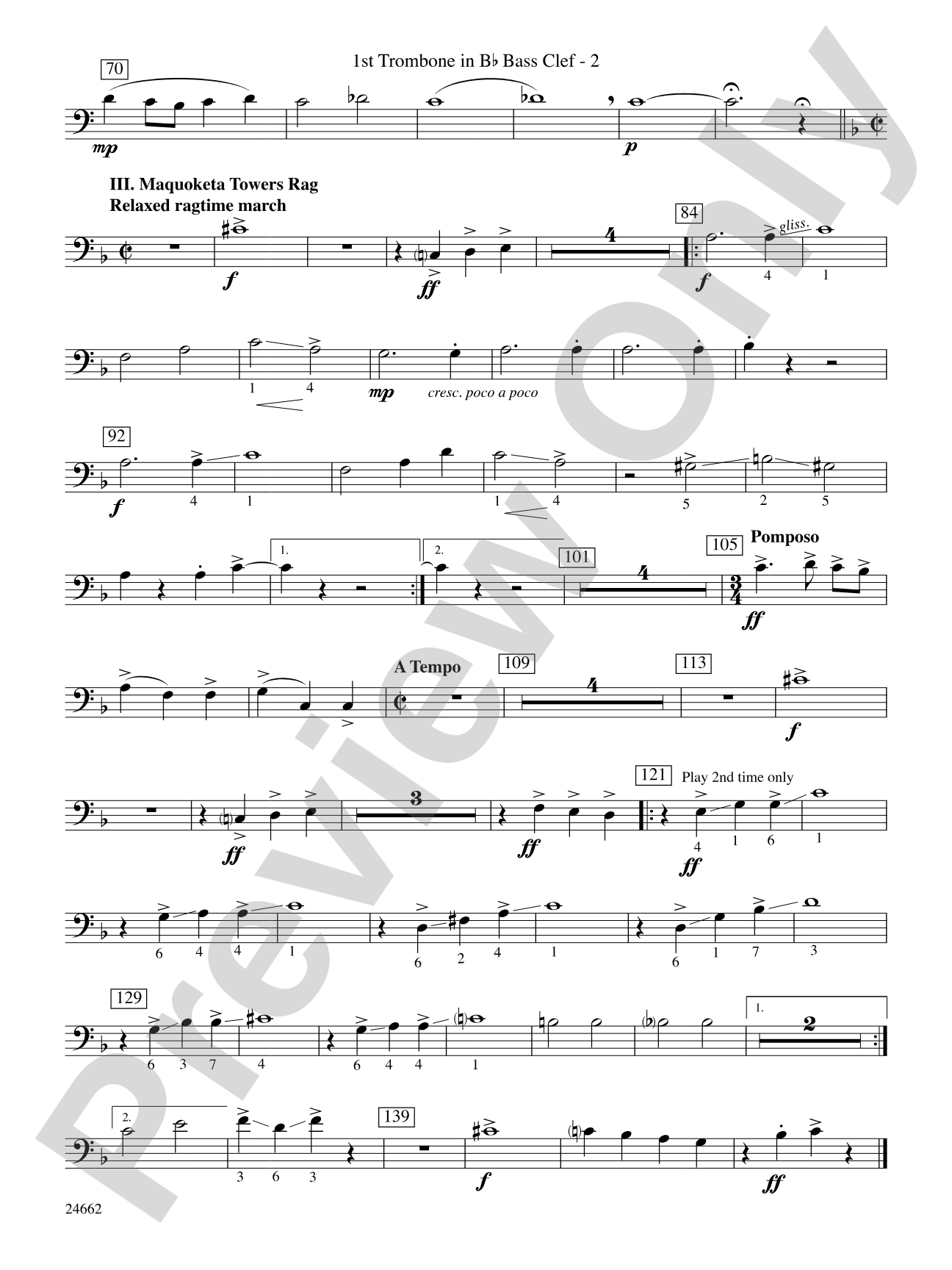 Timber City Trilogy: (wp) 1st B-flat Trombone B.C.